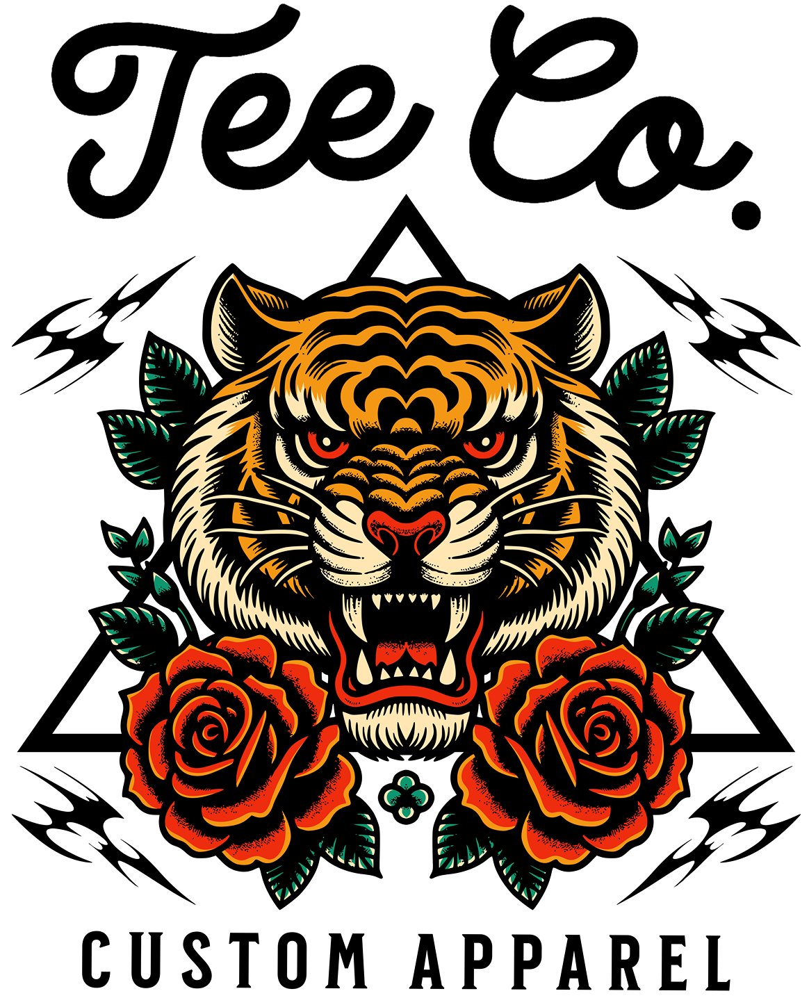 Tee Co. Custom #3 - Tiger / Roses