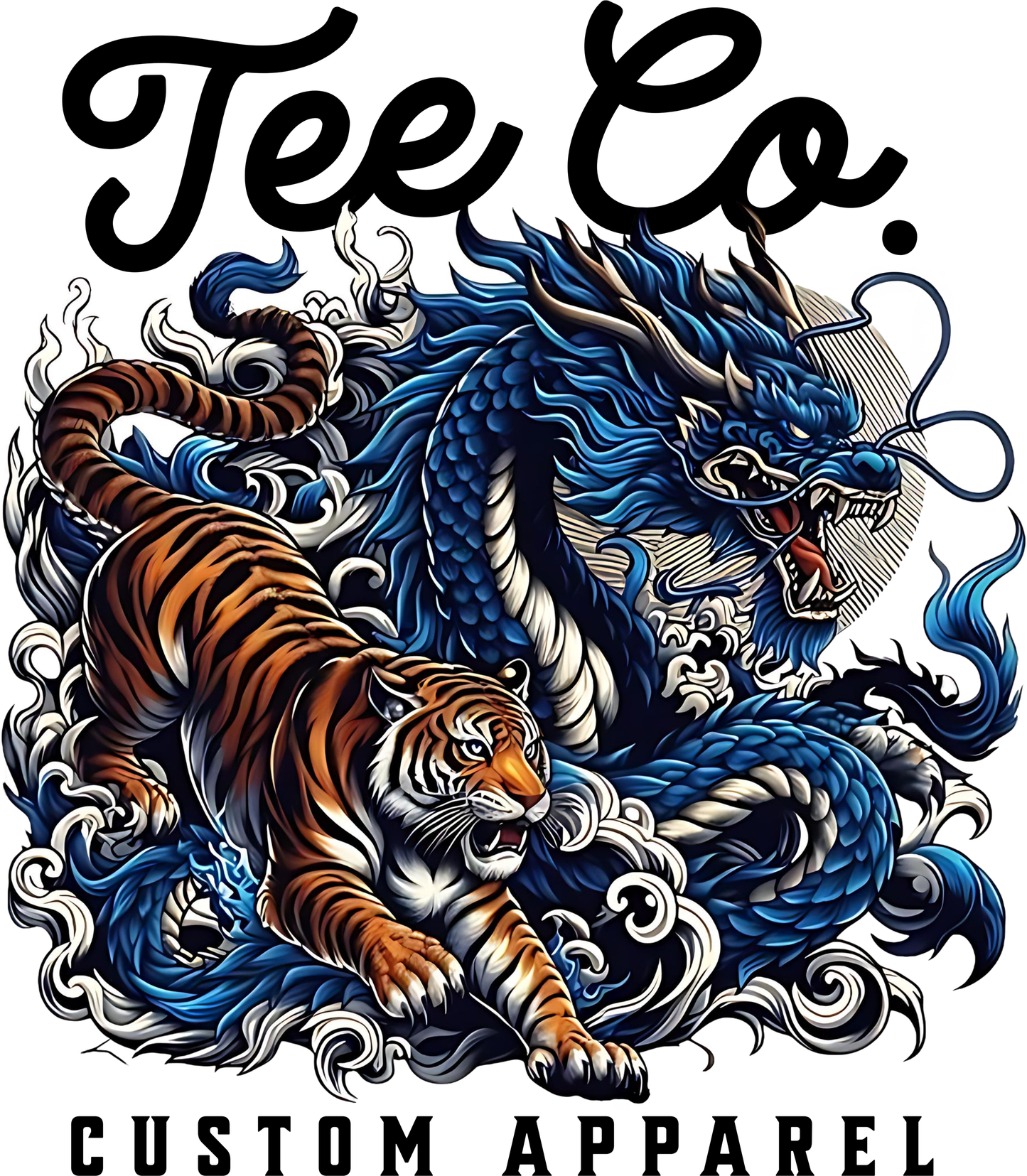 Tee Co. Custom #5 - Tiger and Blue Dragon