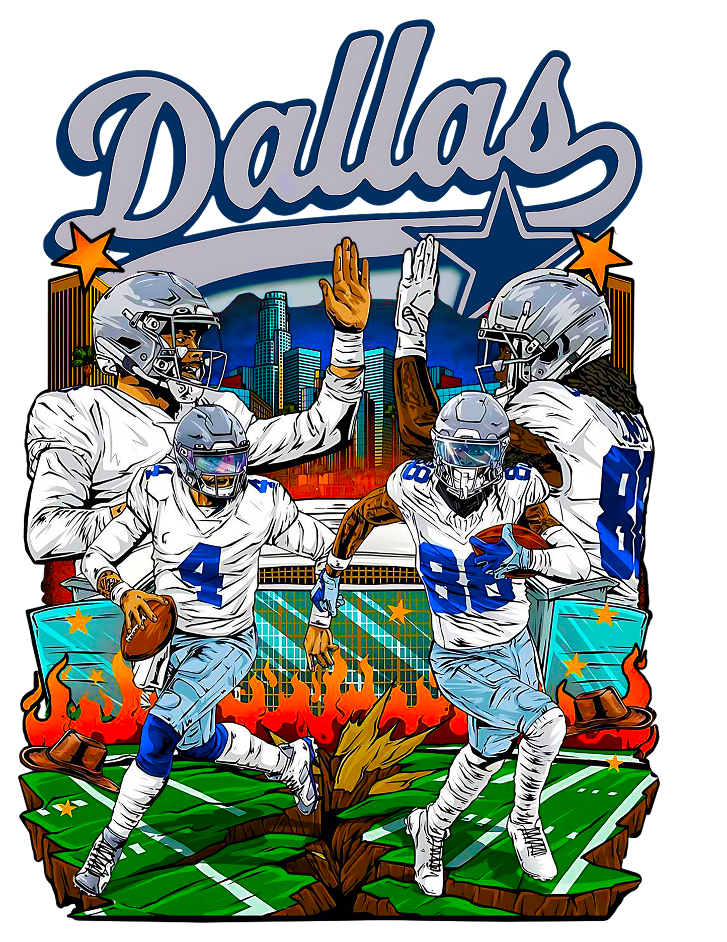 Dallas Cowboys Graphic Tee (Ceedee Lamb & Dak Prescott)