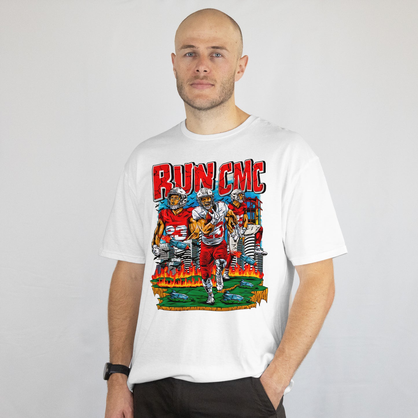 Christian McCaffrey Graphic Tee 'Run CMC'