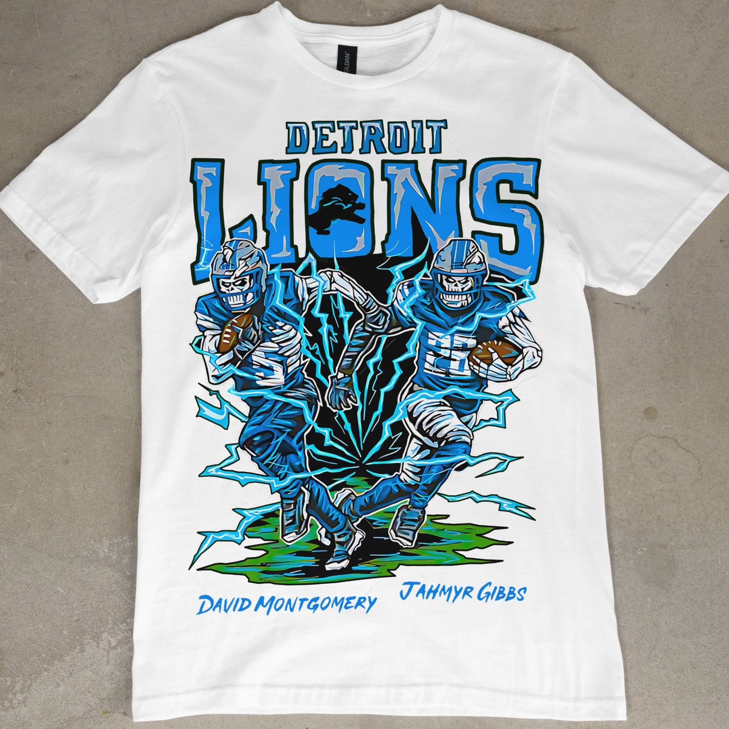 Detroit Lions Graphic Tee David Montgomery Jahmyr Gibbs